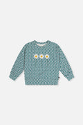 Printed Jersey Long Sleeve T-Shirt Green Floral Print