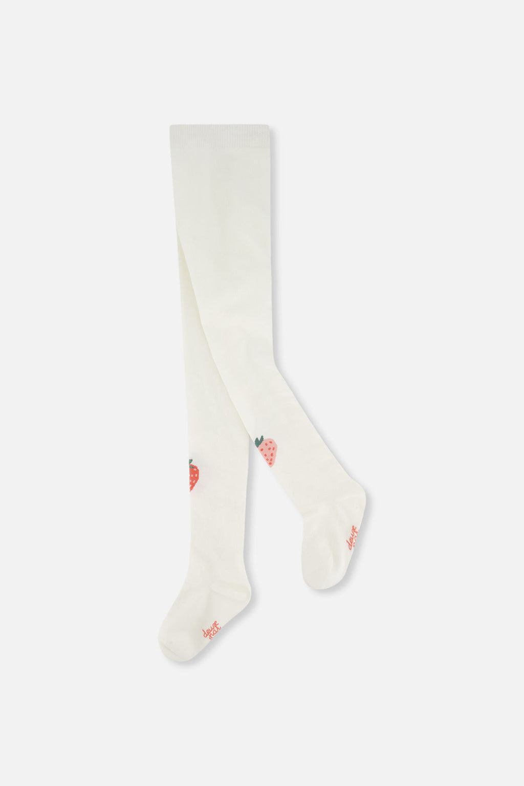 Knit Strawberry Tights Off-White