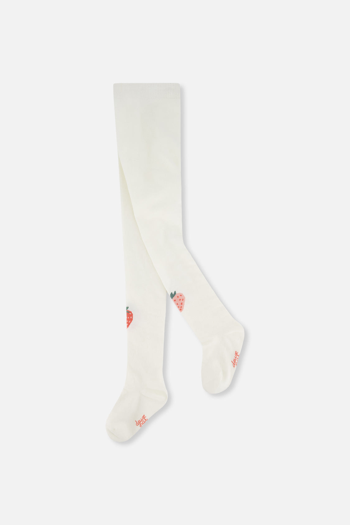Knit Strawberry Tights Off-White