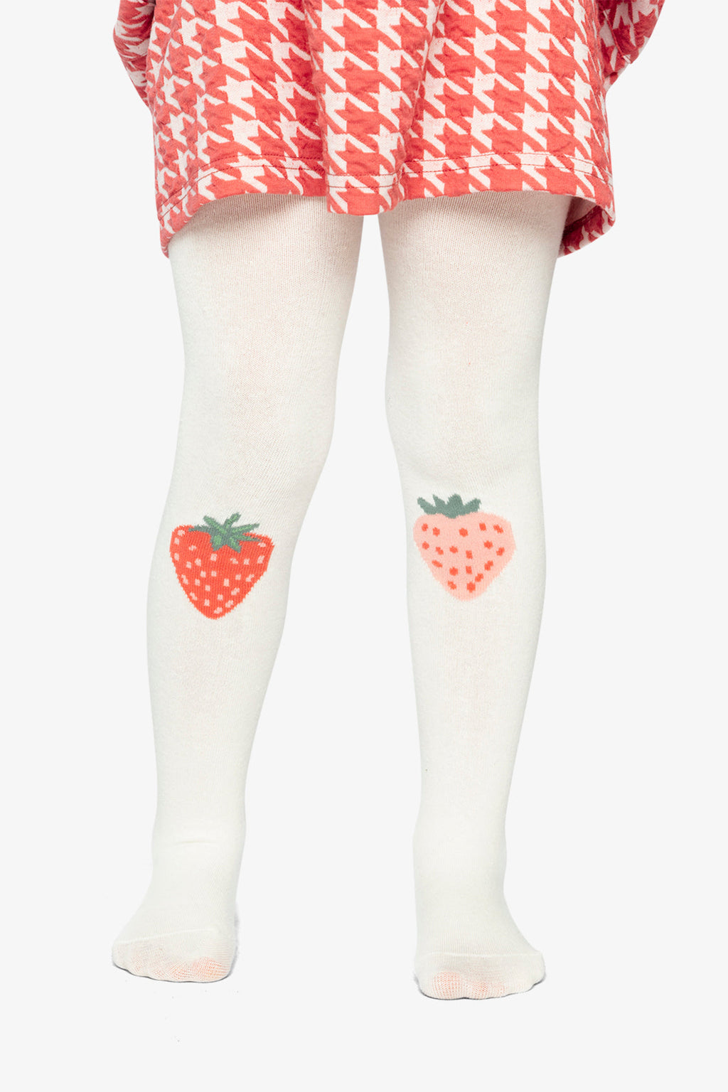 Knit Strawberry Tights Off-White