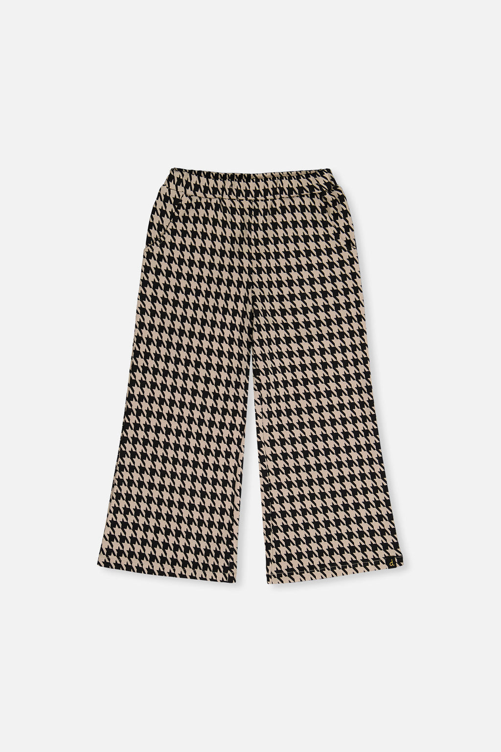 Flare Pants Black And Beige Houndstooth