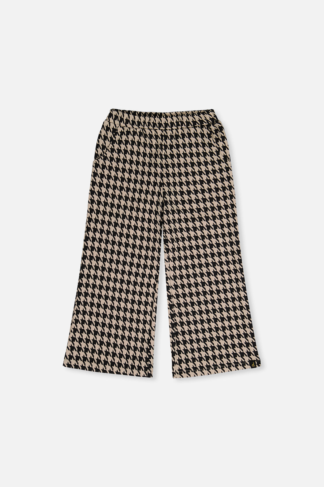 Flare Pants Black And Beige Houndstooth