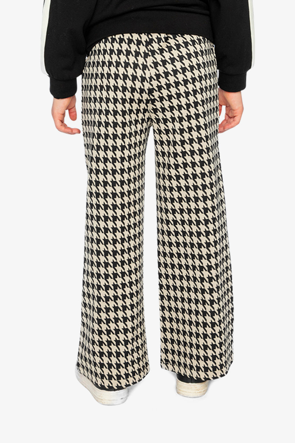 Flare Pants Black And Beige Houndstooth