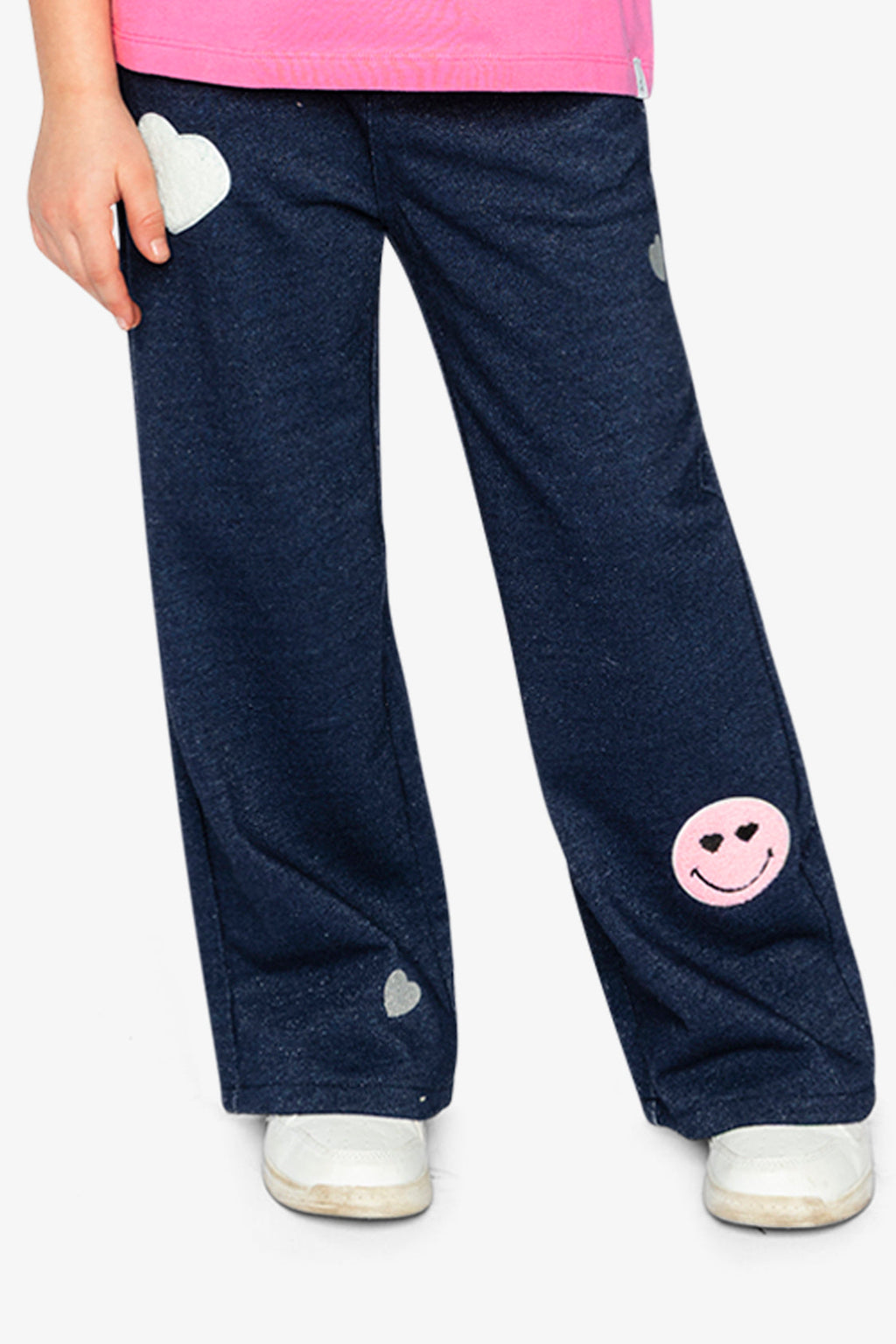 French Terry Pant Navy Blue Denim