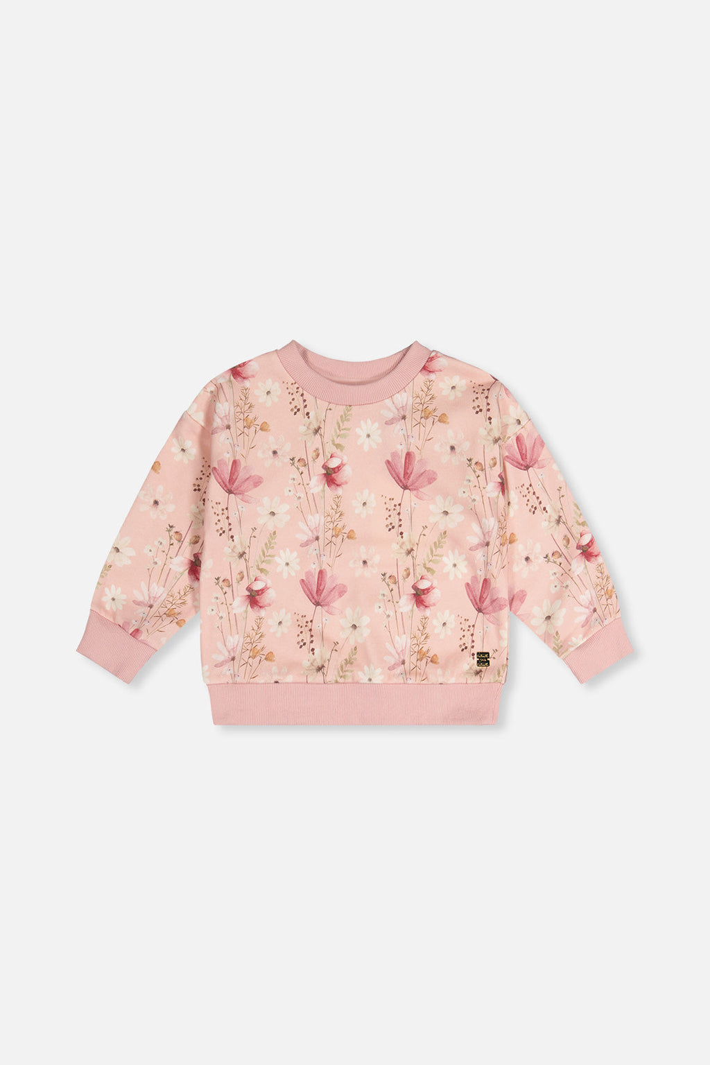 Sweatshirt Pink Printed Flowers