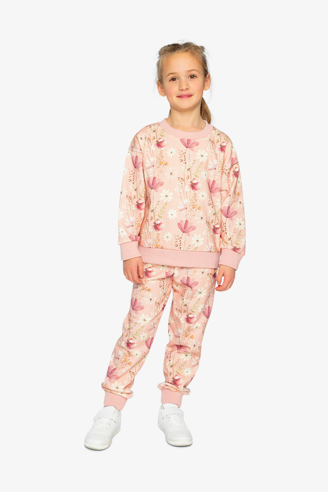 Sweatshirt Pink Printed Flowers