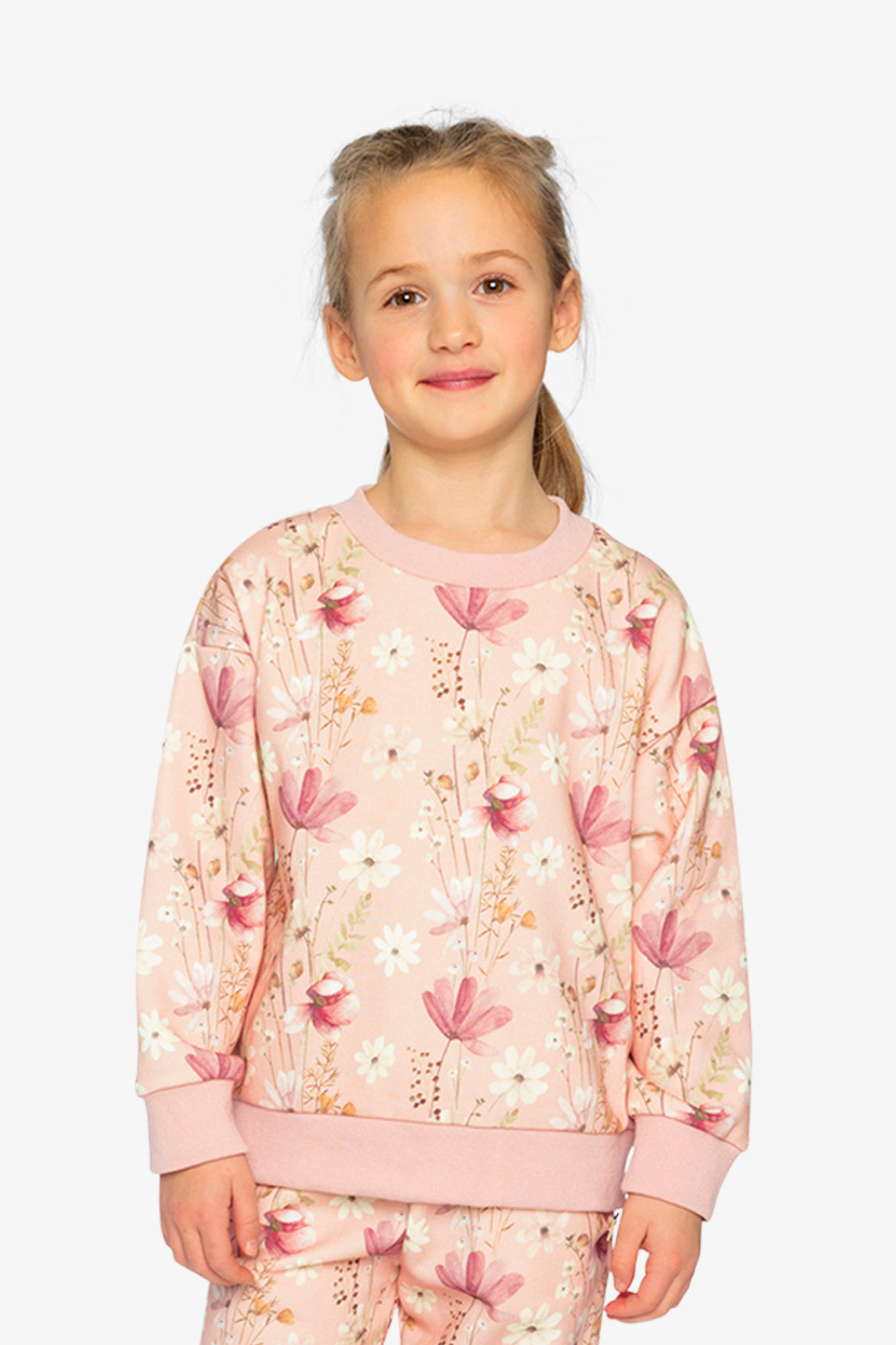 Sweatshirt Pink Printed Flowers