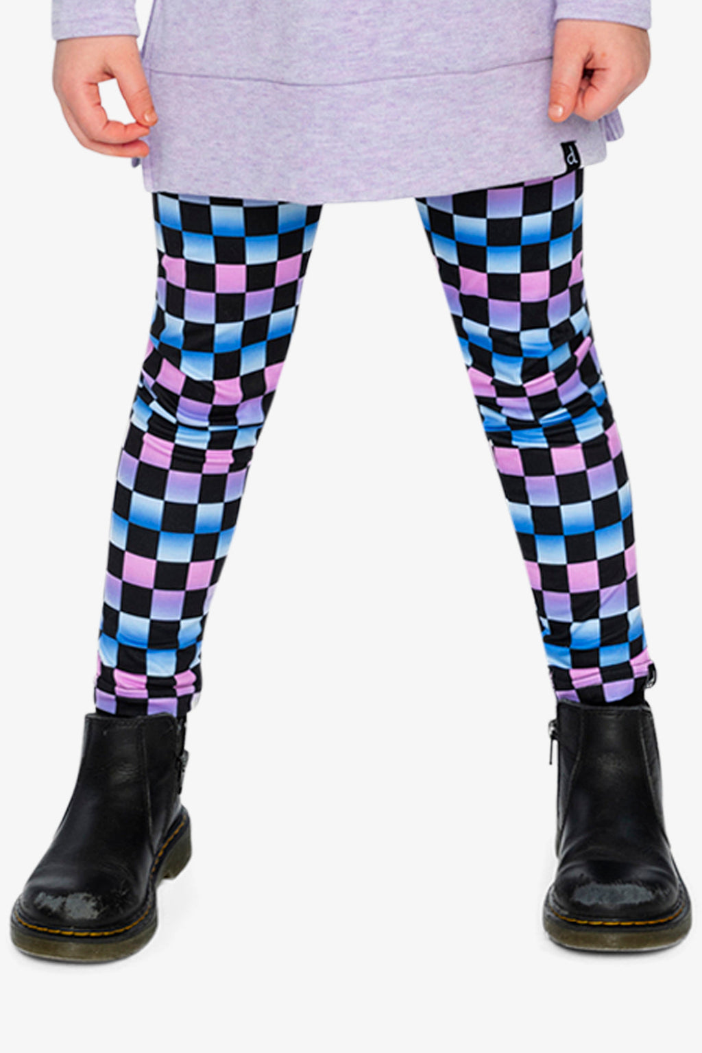 Leggings Black Checkered Print