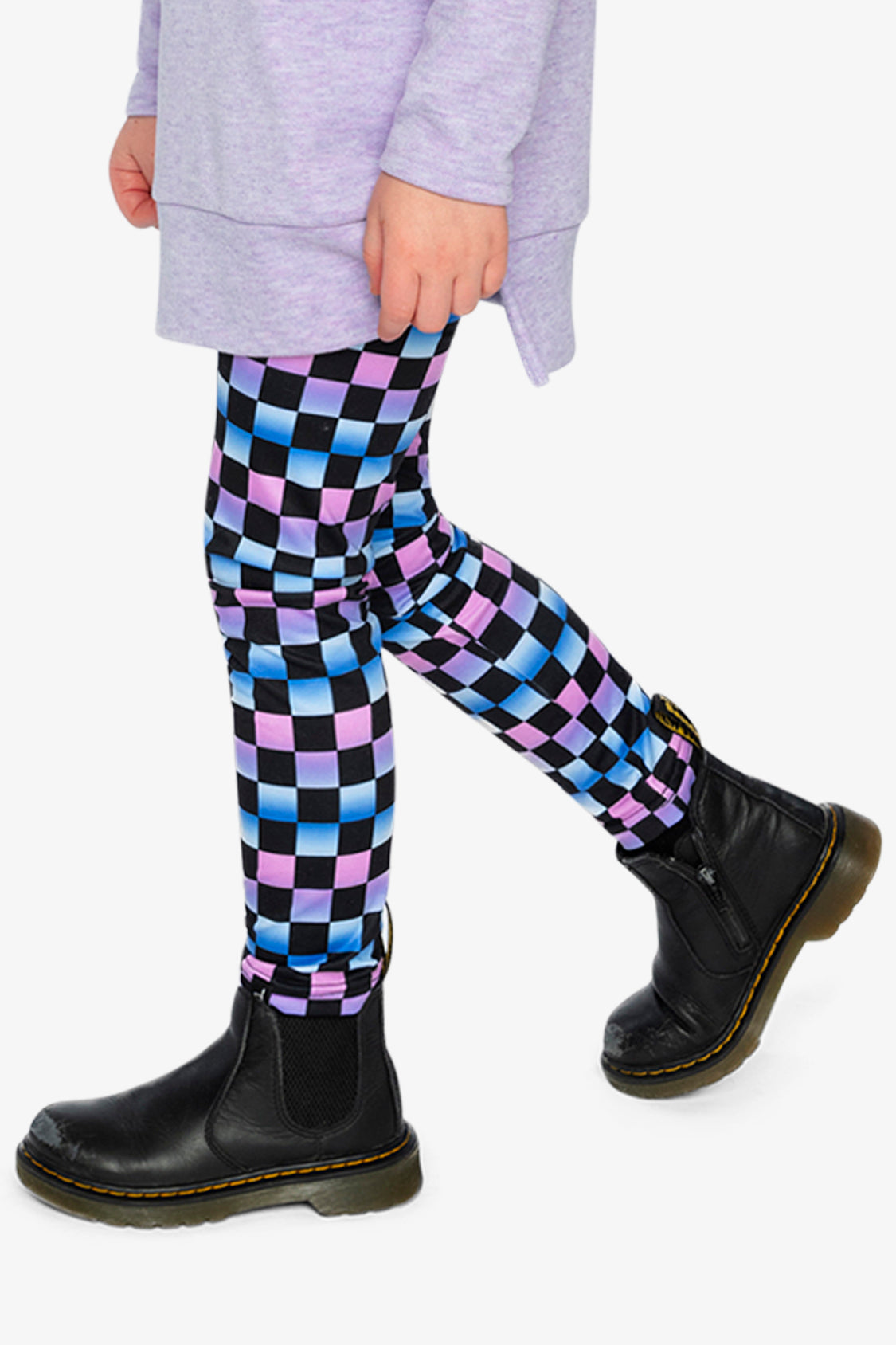 Leggings Black Checkered Print
