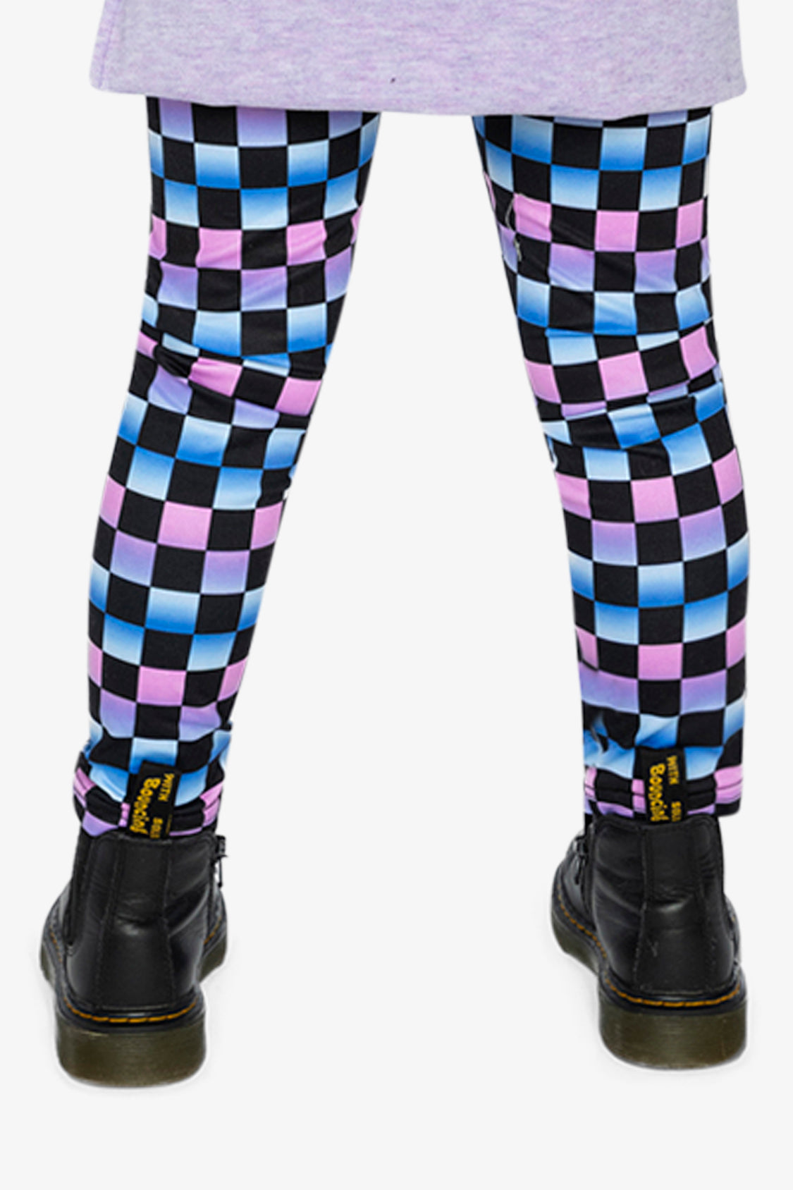 Leggings Black Checkered Print