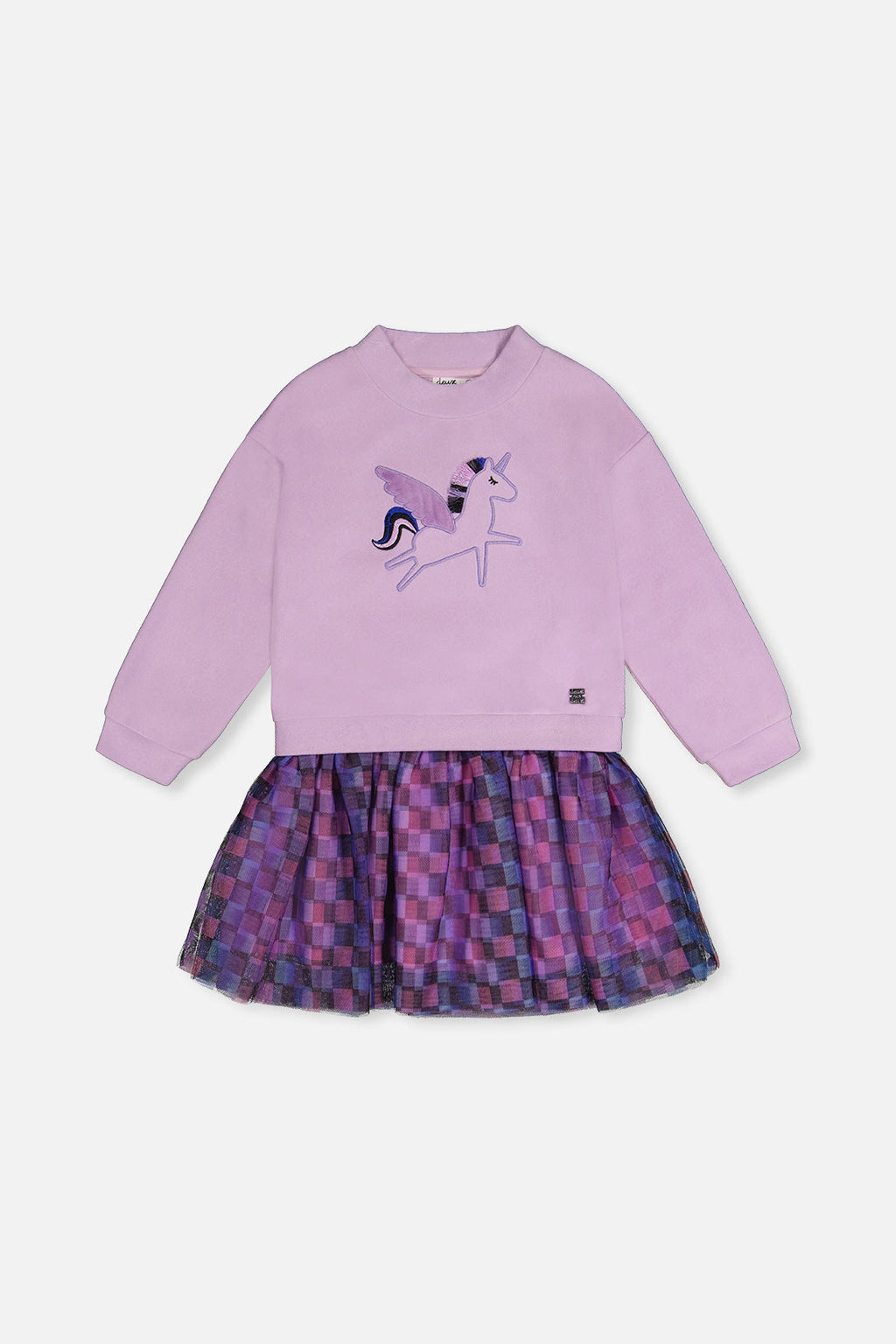 Bi-Material Dress Violet