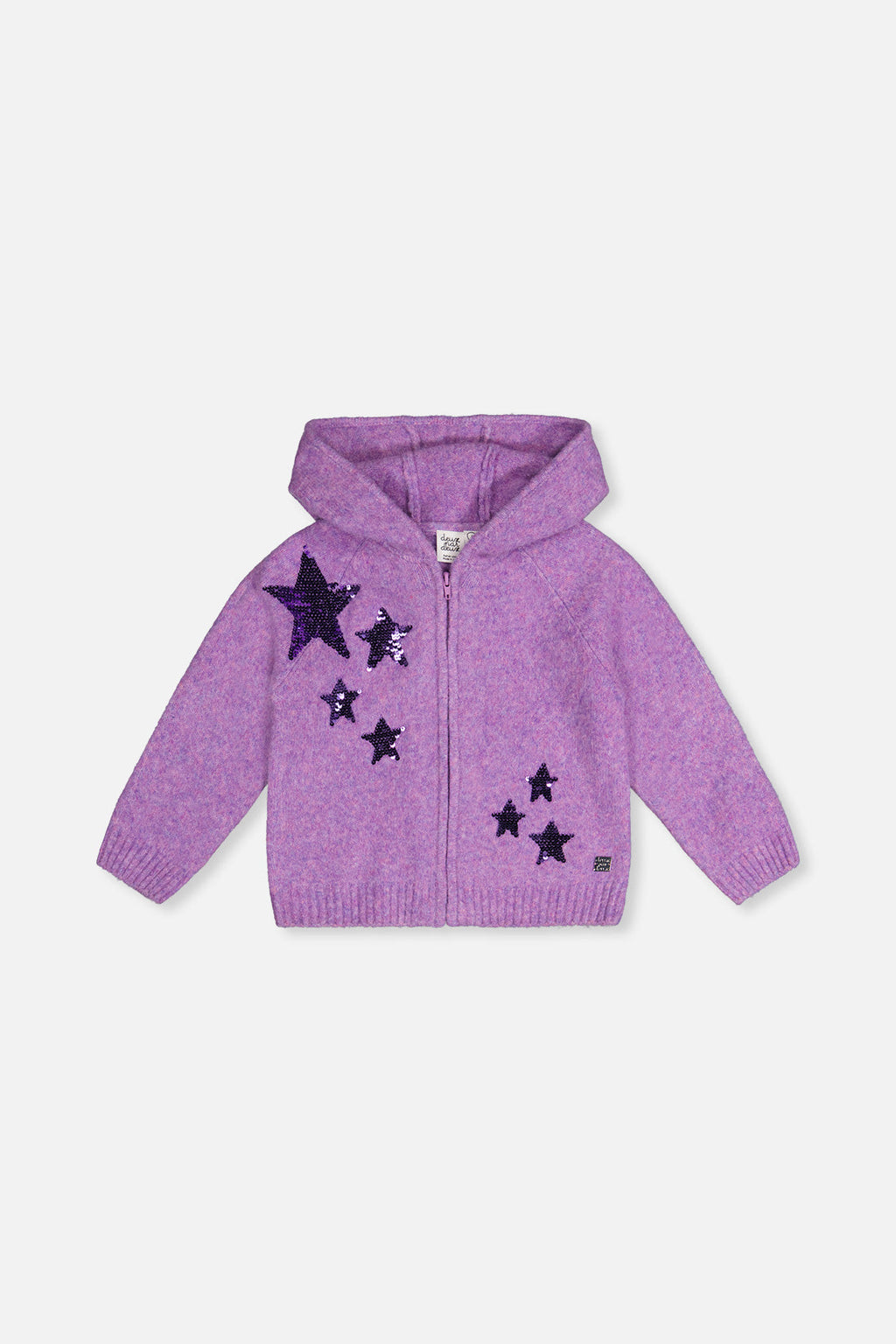 Hooded Knitted Cardigan Violet