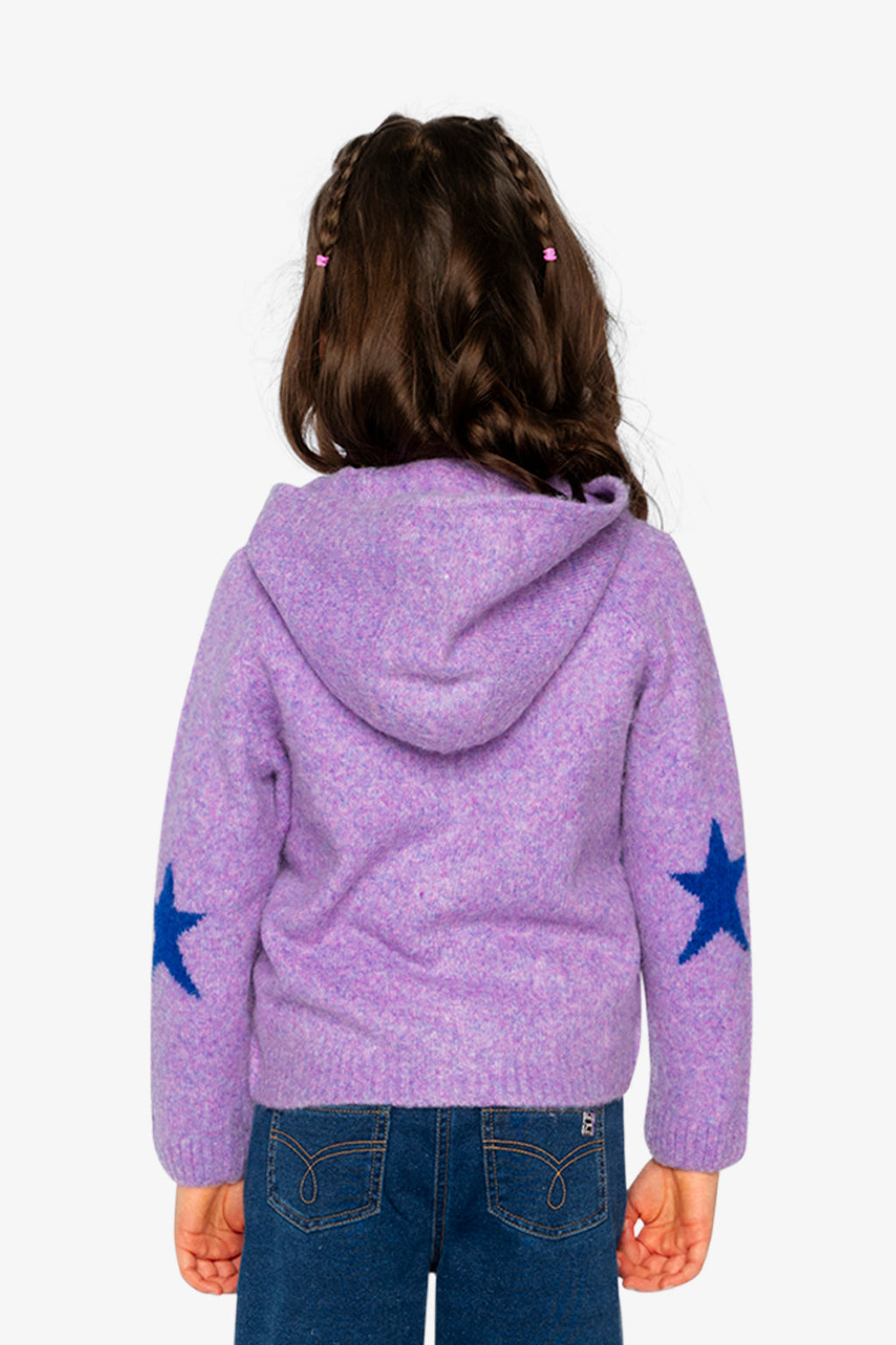 Hooded Knitted Cardigan Violet