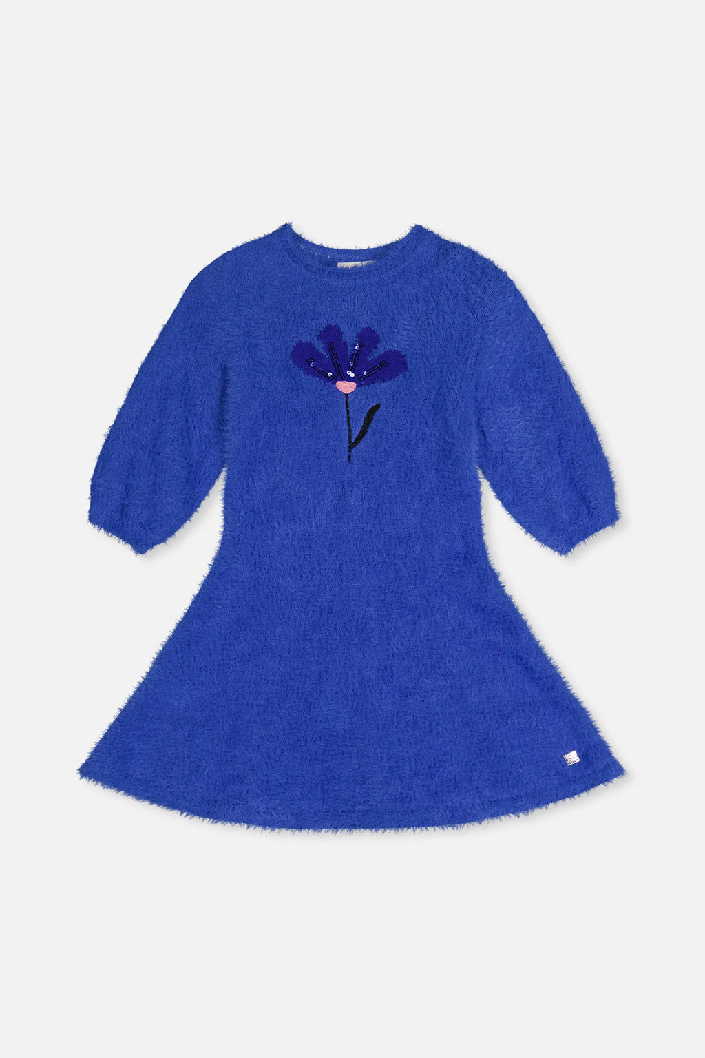 Hairy Knitted Dress Royal Blue
