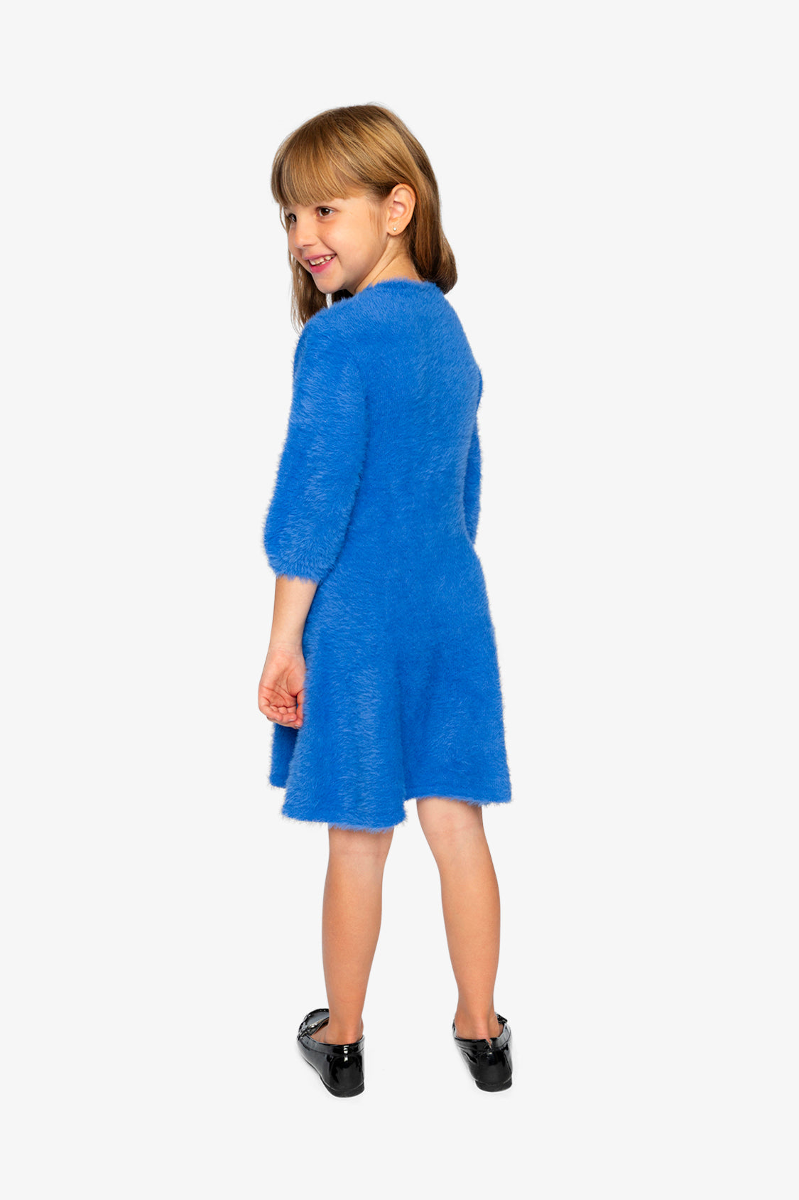 Hairy Knitted Dress Royal Blue