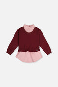 Fake Two Layer Sweater Reddish-Brown