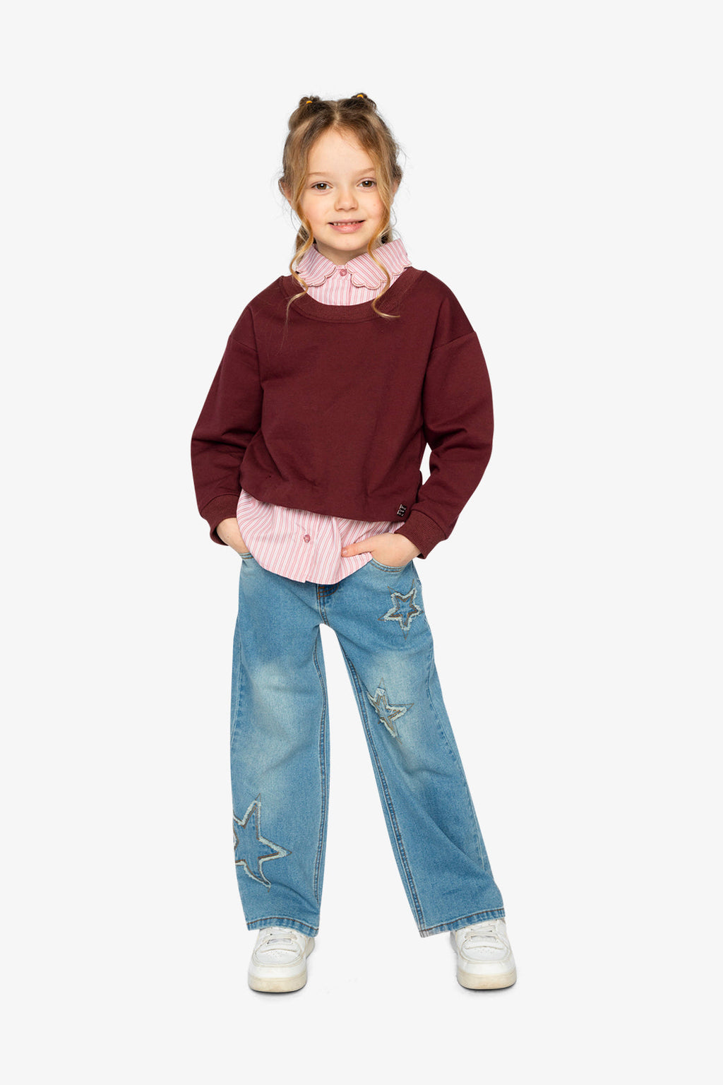 Fake Two Layer Sweater Reddish-Brown