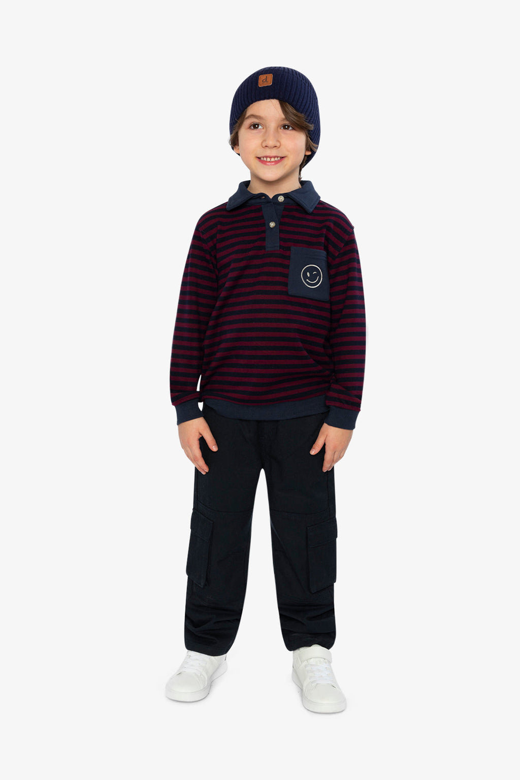 Brushed Jersey Top Red And Blue Stripes