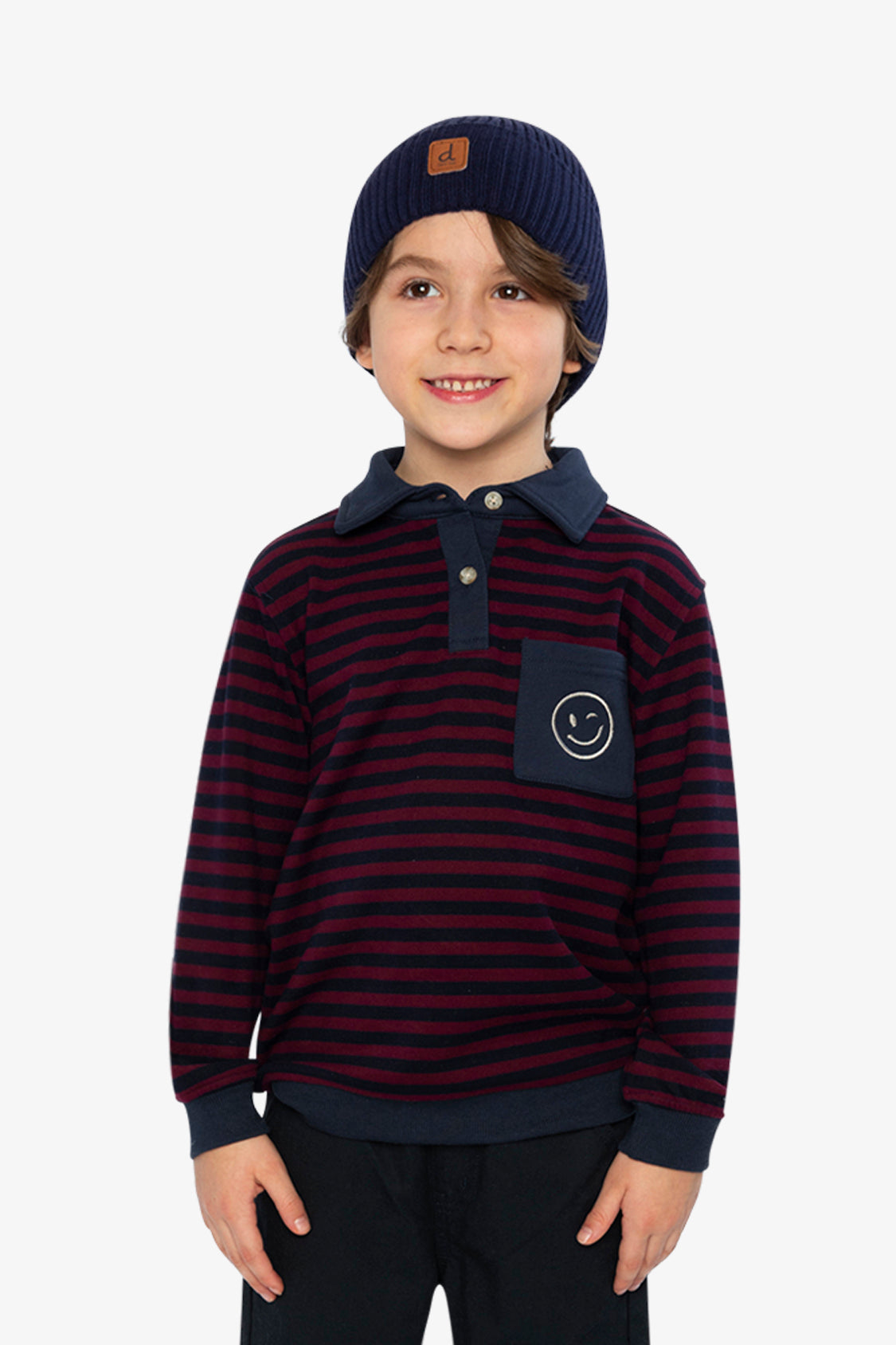 Brushed Jersey Top Red And Blue Stripes