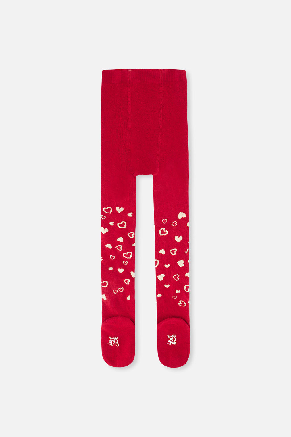 Knit Heart Tights Red