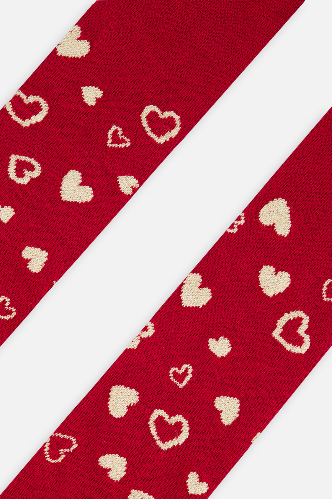 Knit Heart Tights Red