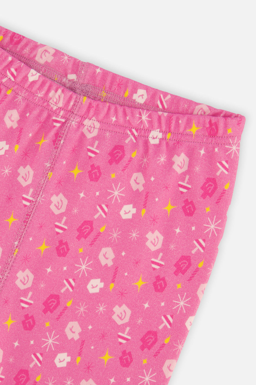 Organic Cotton Two Piece Pajama Set Pink Hanukkah Print