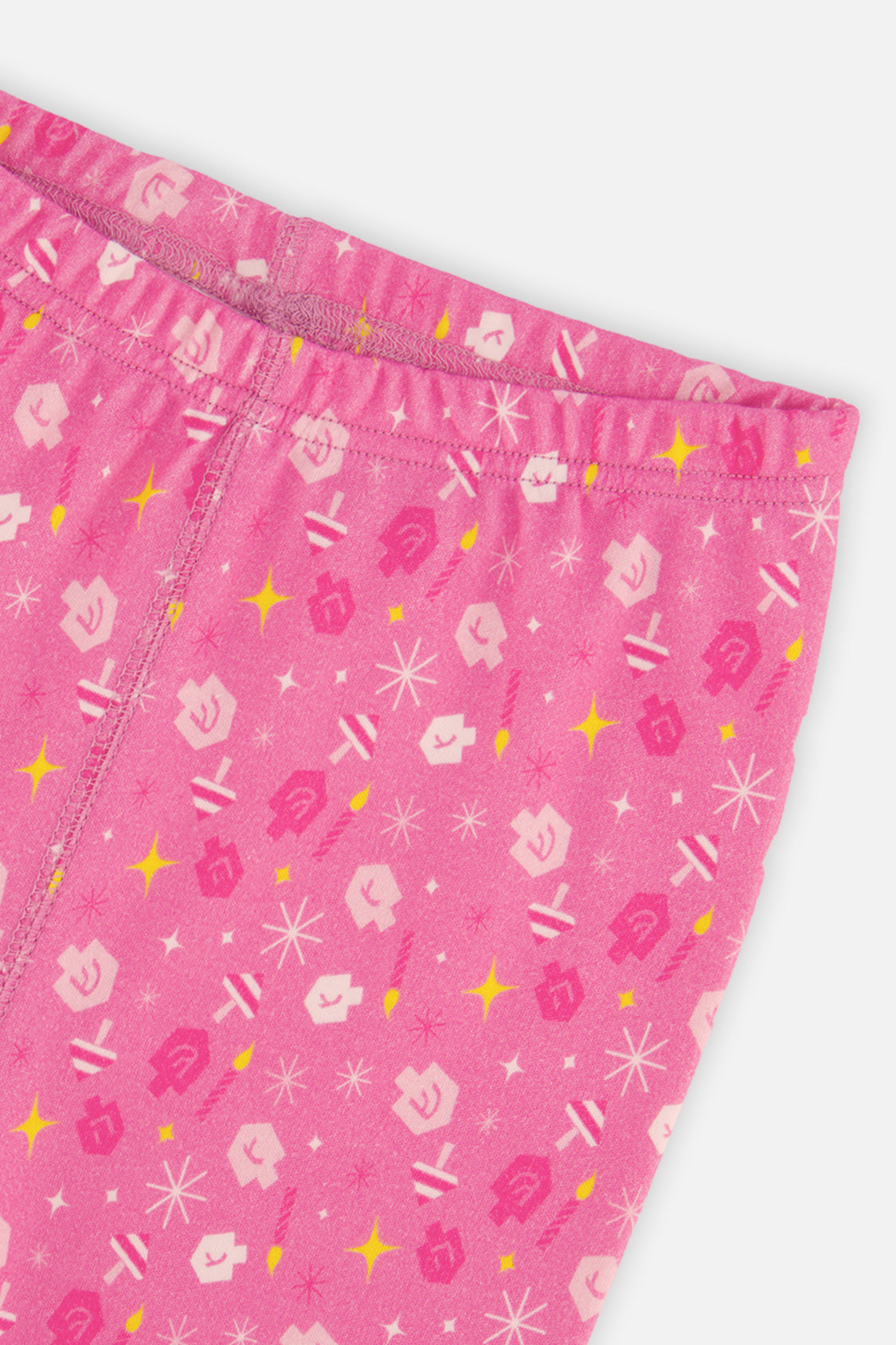 Organic Cotton Two Piece Pajama Set Pink Hanukkah Print