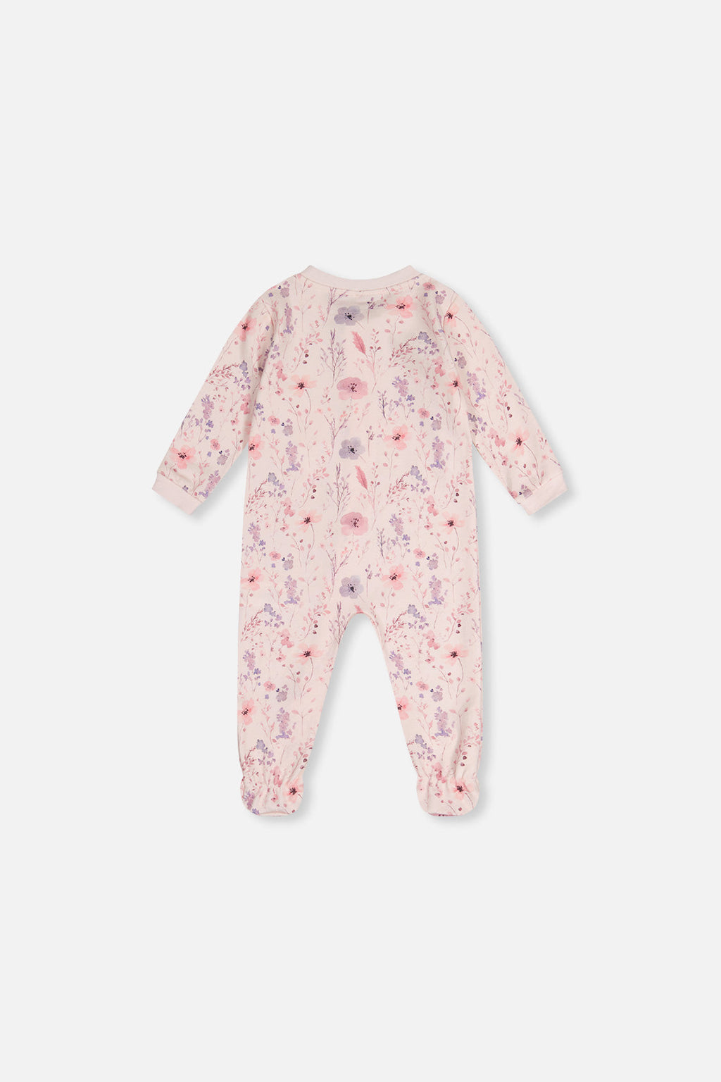 Baby Organic Cotton One Piece Pajama Pink Floral Print