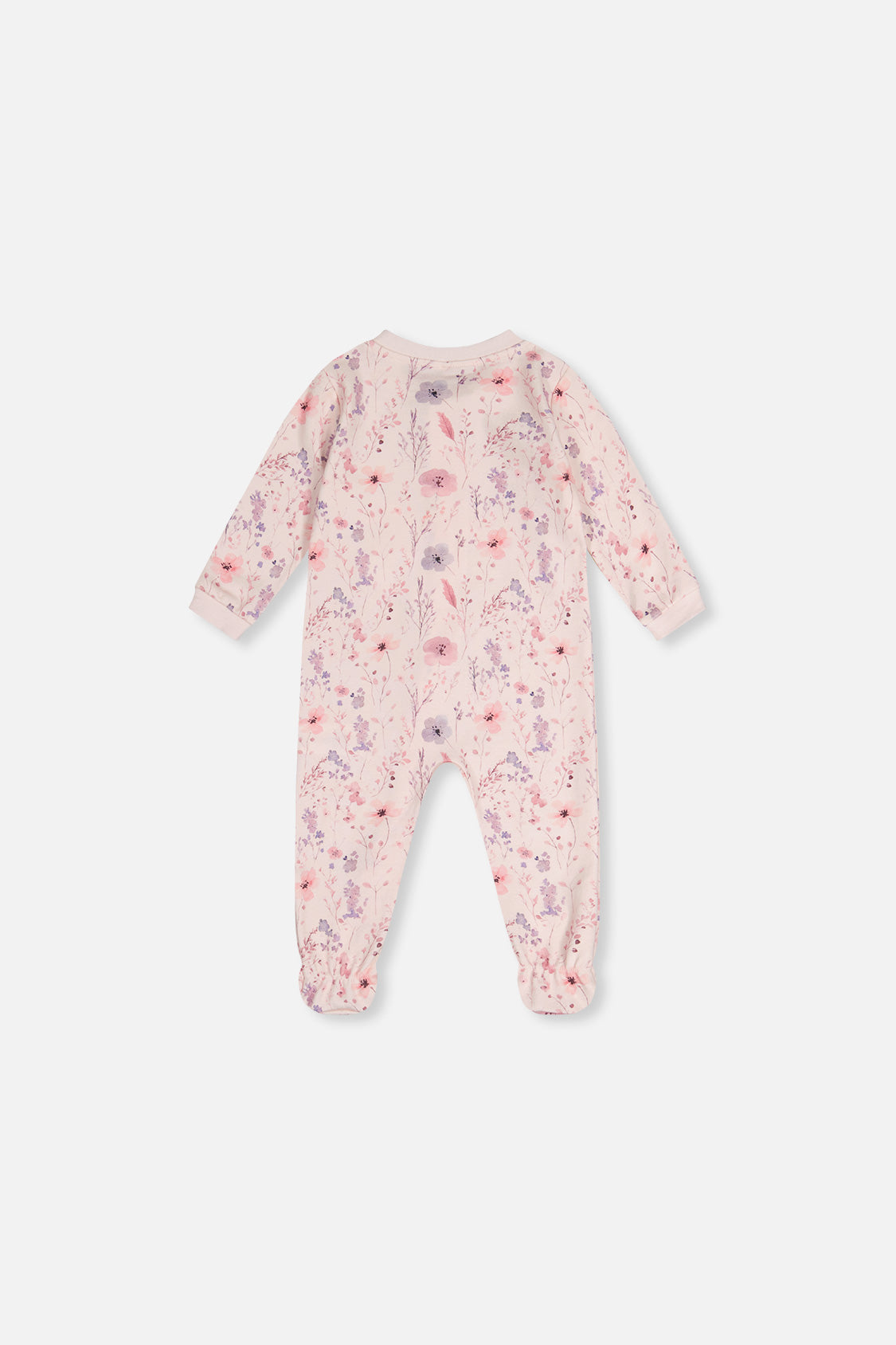 Baby Organic Cotton One Piece Pajama Pink Floral Print
