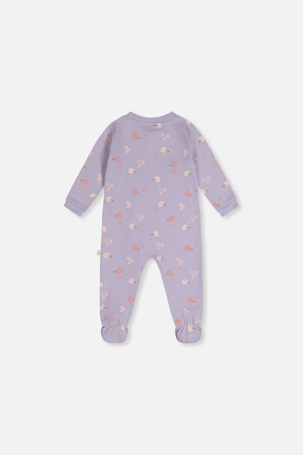 Baby Organic Cotton One Piece Pajama Purple Hedgehog Print