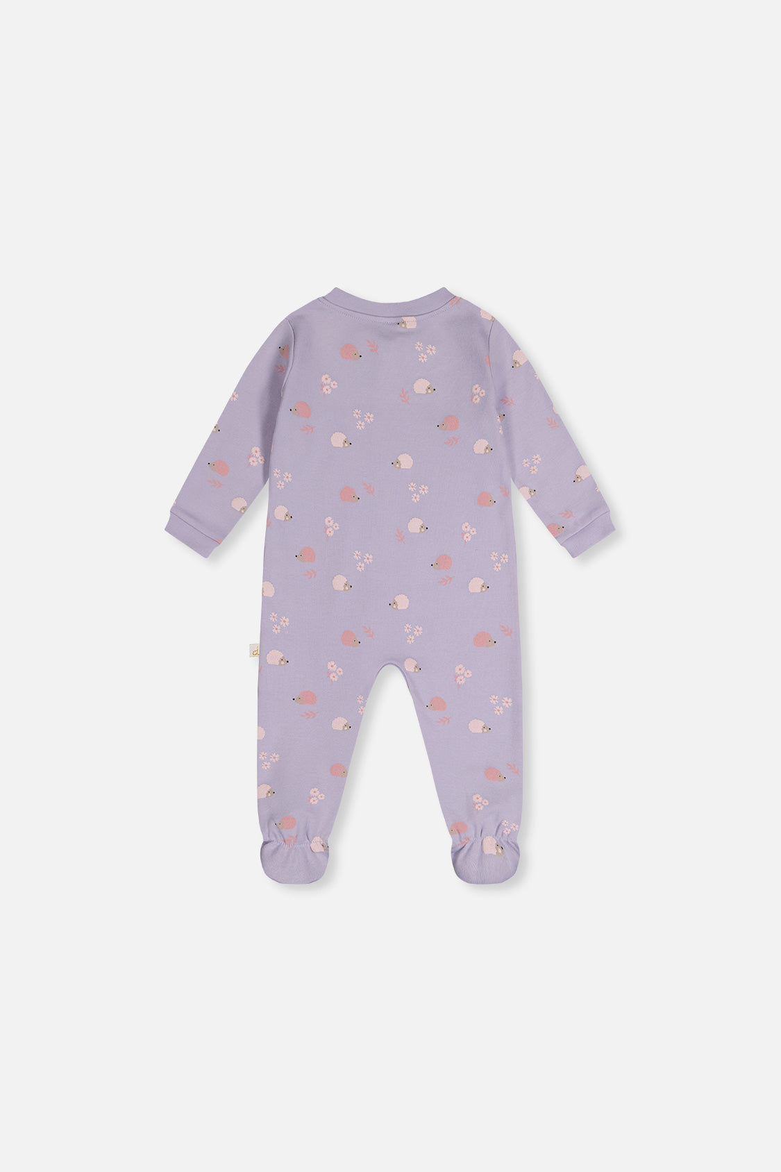 Baby Organic Cotton One Piece Pajama Purple Hedgehog Print