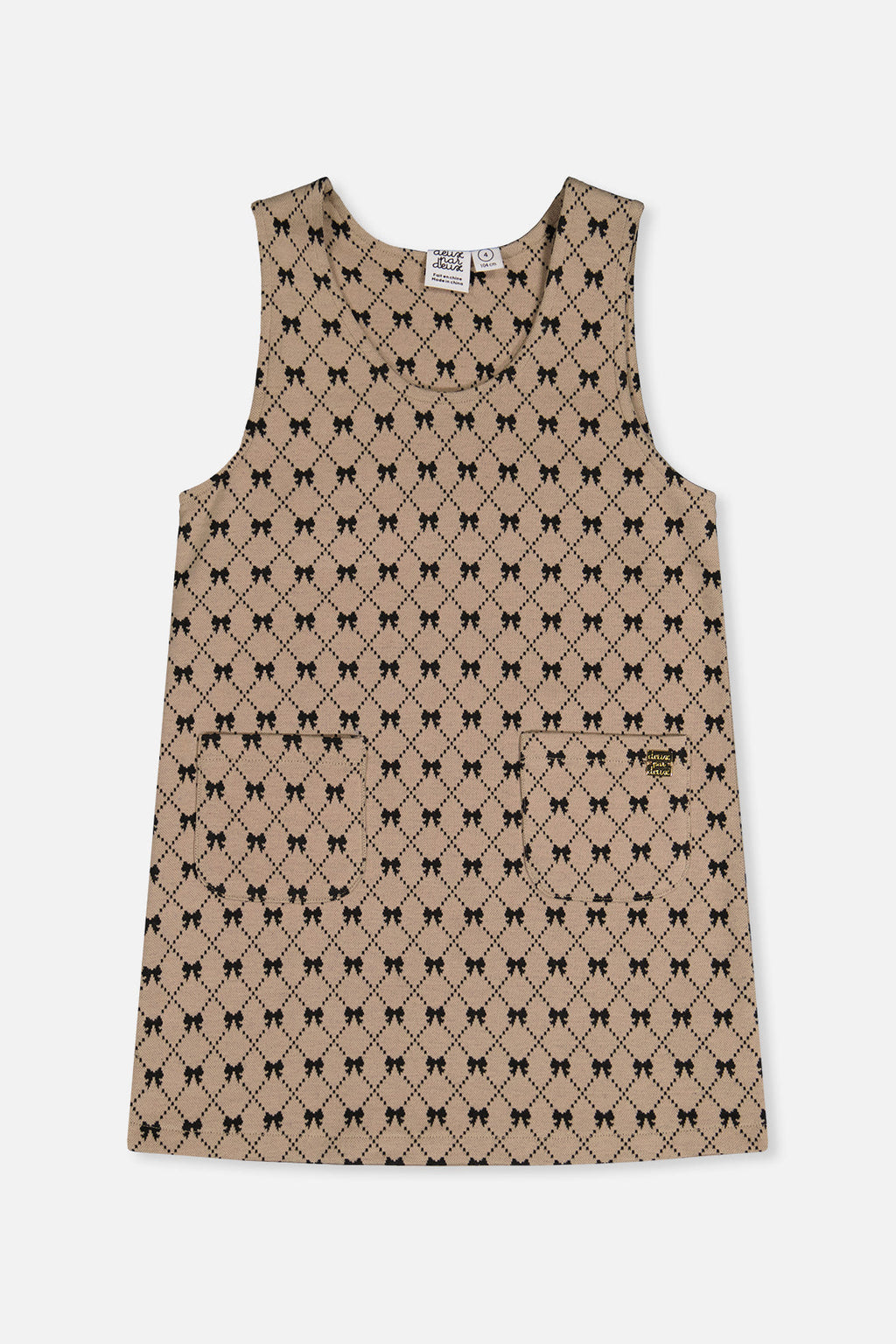 Jumper Beige Bow Tie Print