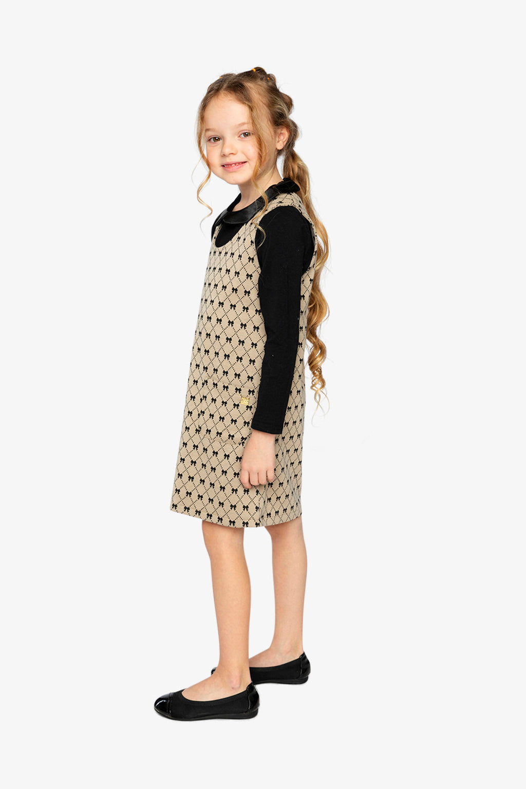 Jumper Beige Bow Tie Print