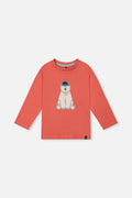 Long Sleeve Organic Cotton T-Shirt Rose Orange
