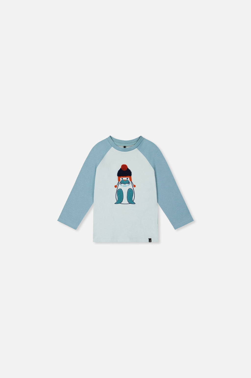 Baby Long Sleeve Raglan Organic Cotton T-Shirt Very Pale Turquoise