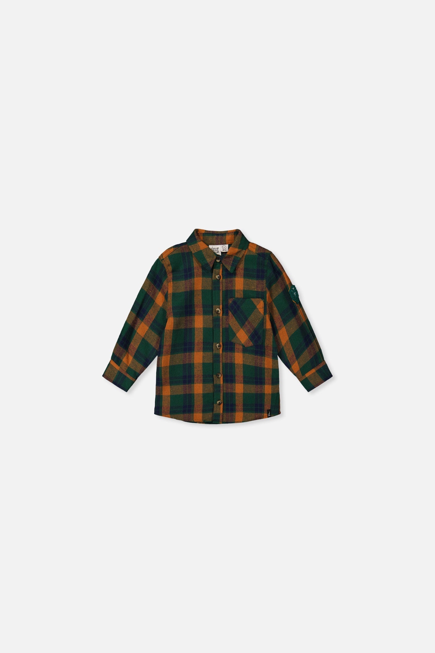 Baby Plaid Shirt Orange, Blue And Green