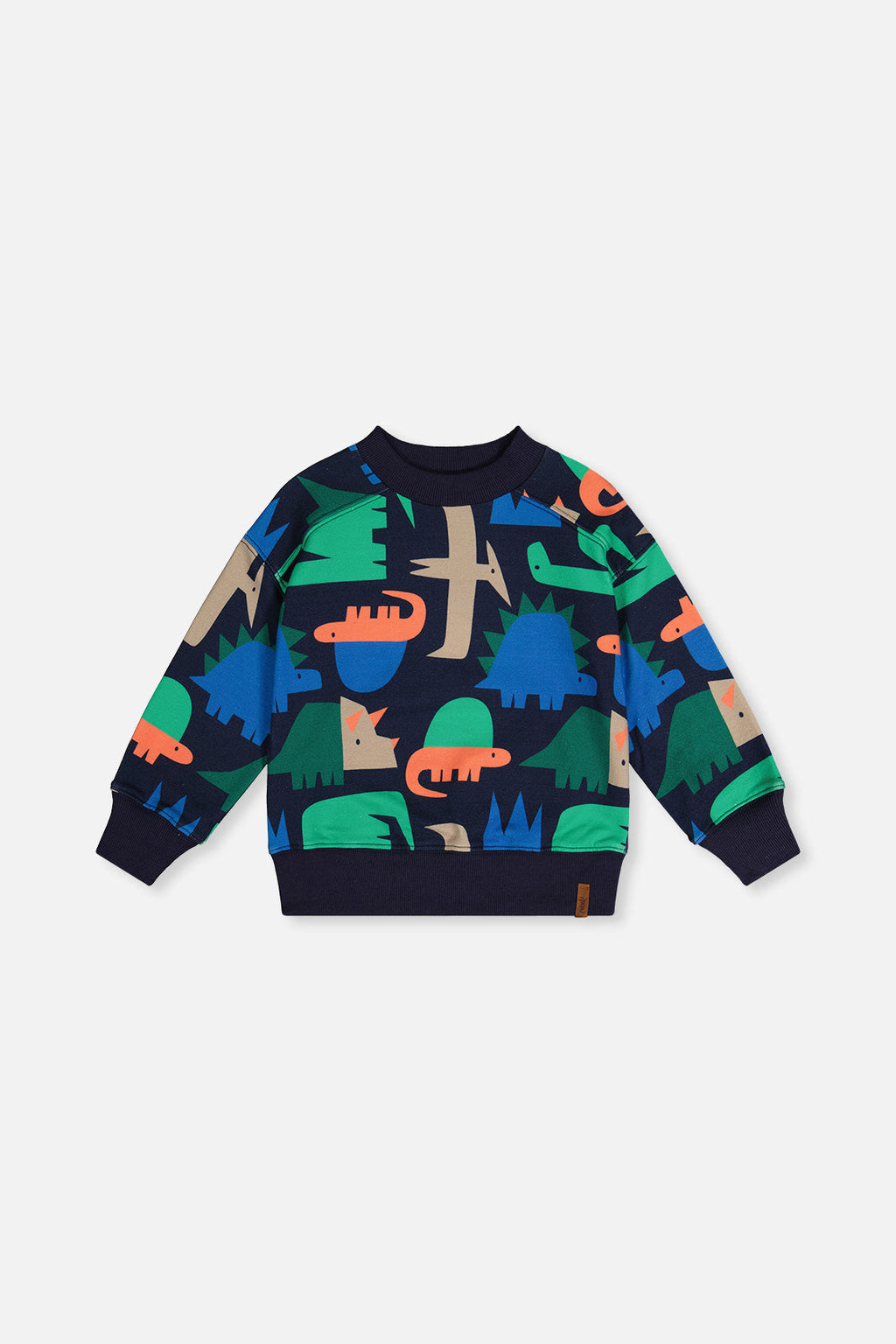 Fleece Sweatshirt Blue Dinosaur Print