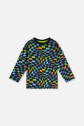Organic Cotton Long Sleeve T-Shirt Blue Checkered Print