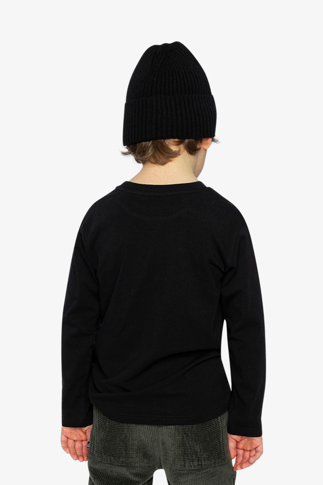 Long Sleeve Organic Cotton T-Shirt Black And Red