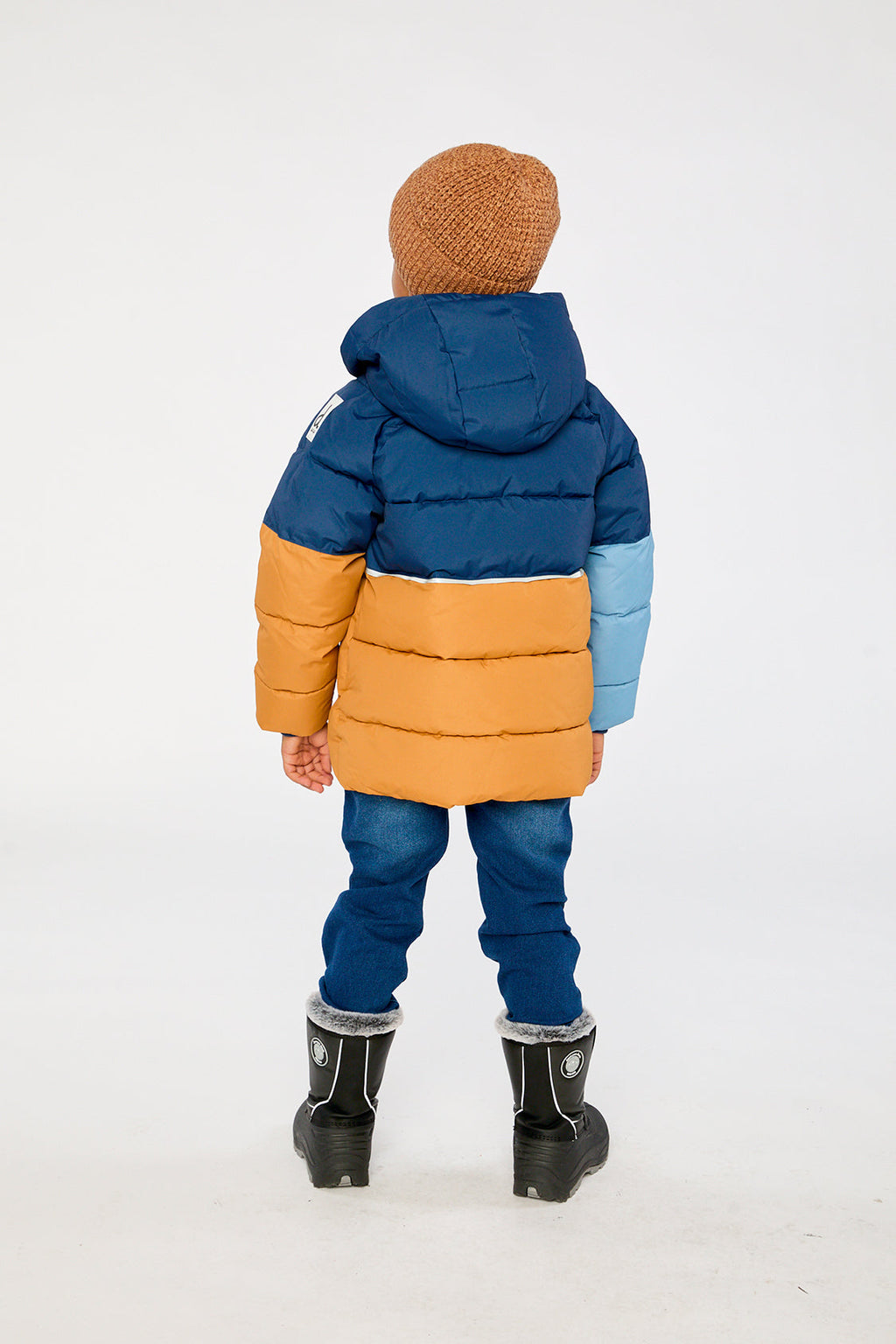 Color-Block Winter Jacket Dark Blue