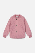 Quilted Raglan Sleeve Jacket Mauve Pink