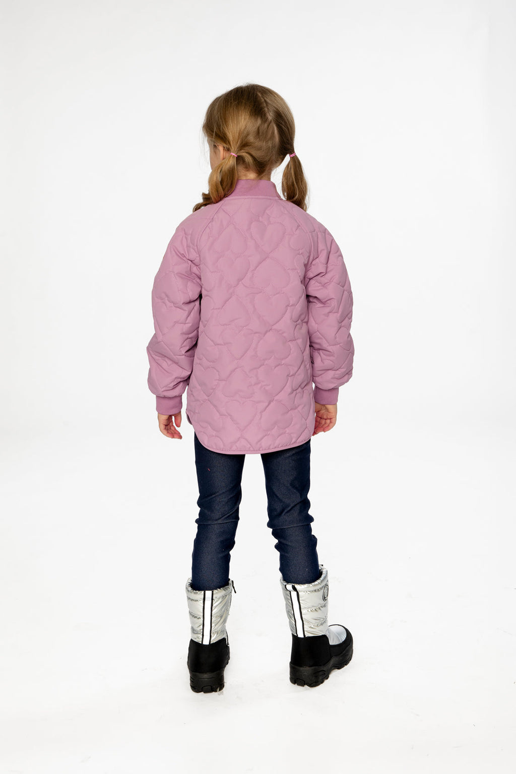 Quilted Raglan Sleeve Jacket Mauve Pink