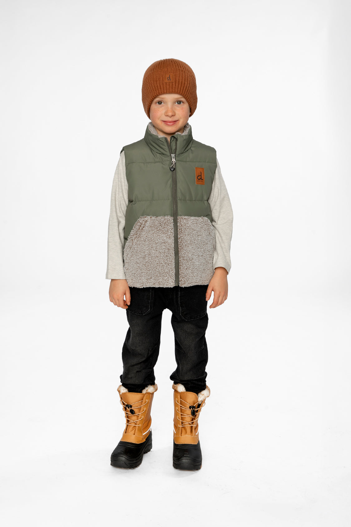 Sleeveless Mid-Season Vest Olive Green