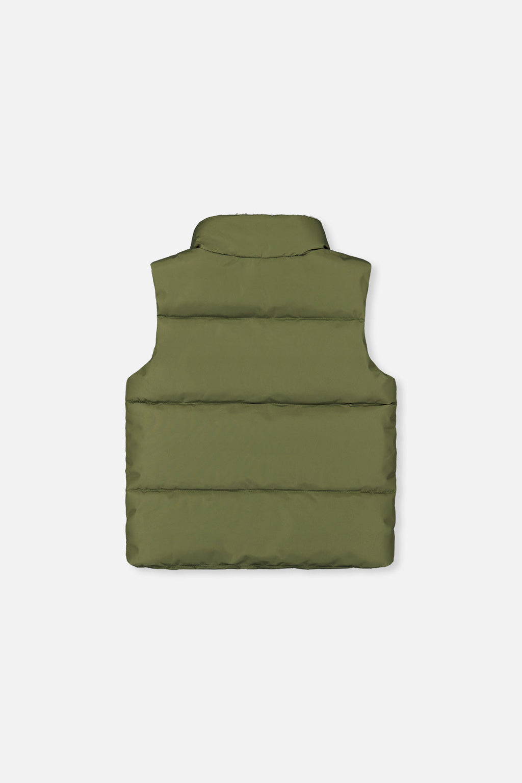 Sleeveless Mid-Season Vest Olive Green