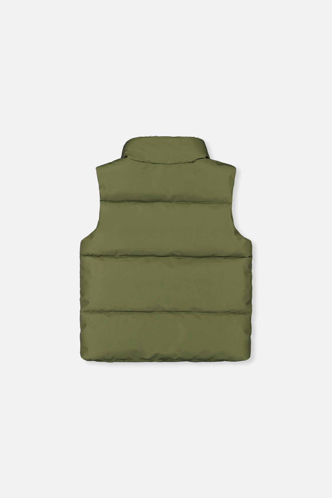 Sleeveless Mid-Season Vest Olive Green