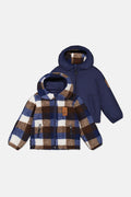 Baby Reversible Mid-Season Jacket Dark Blue And Brown