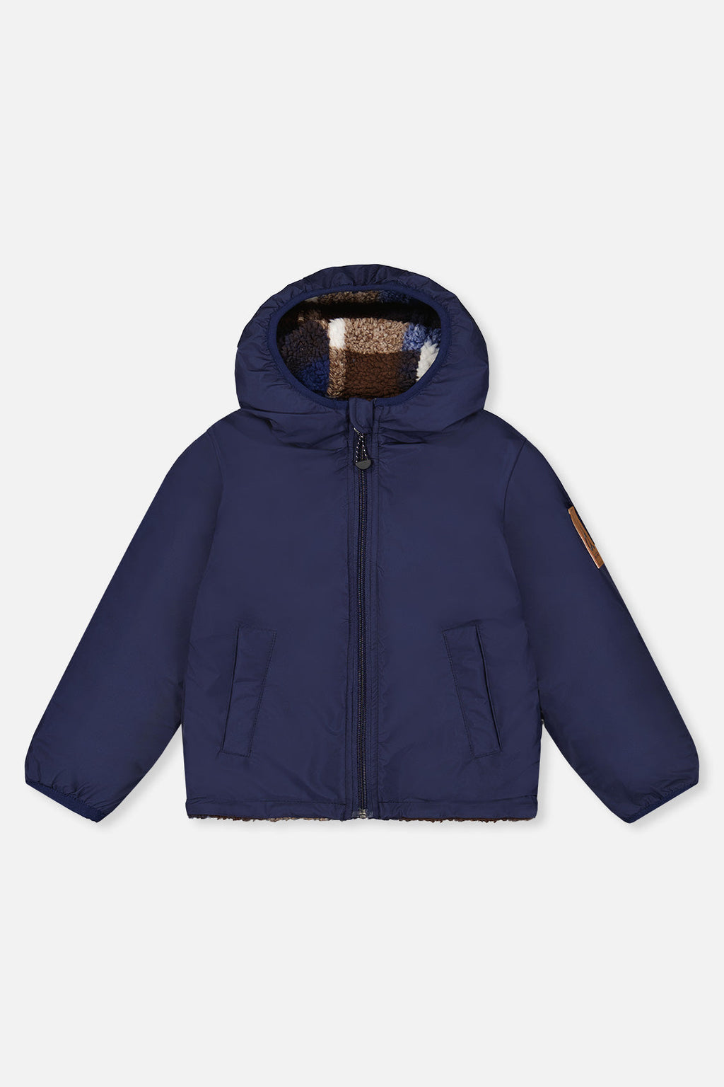 Baby Reversible Mid-Season Jacket Dark Blue And Brown