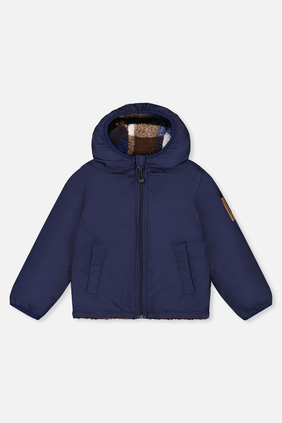 Baby Reversible Mid-Season Jacket Dark Blue And Brown
