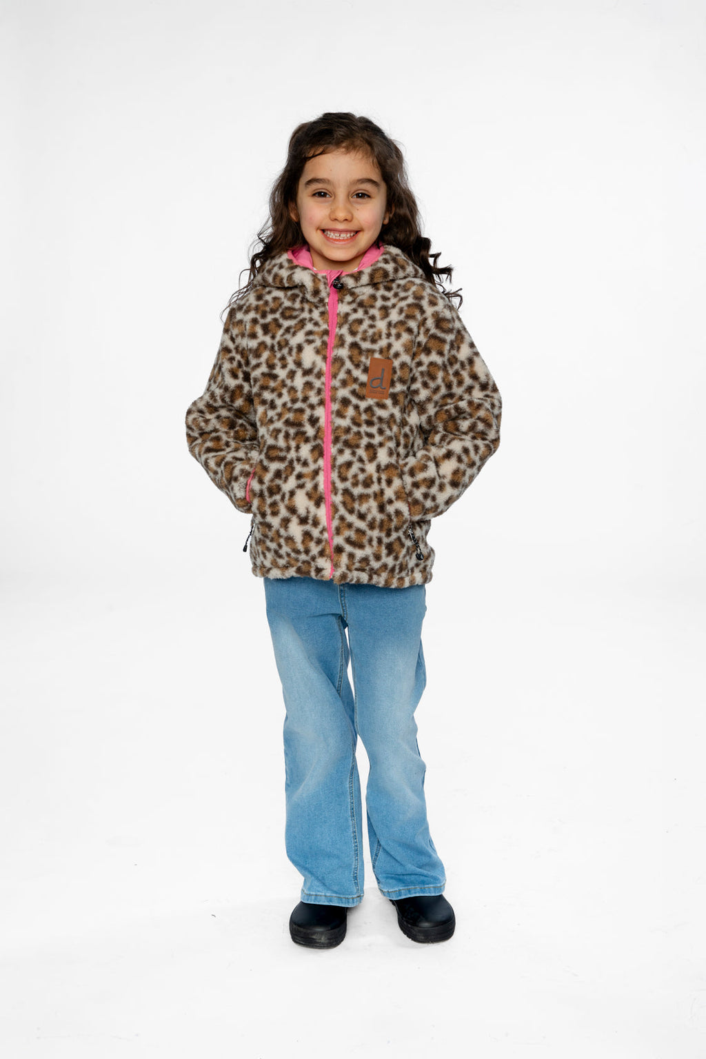 Reversible Mid-Season Jacket Pink And Leopard
