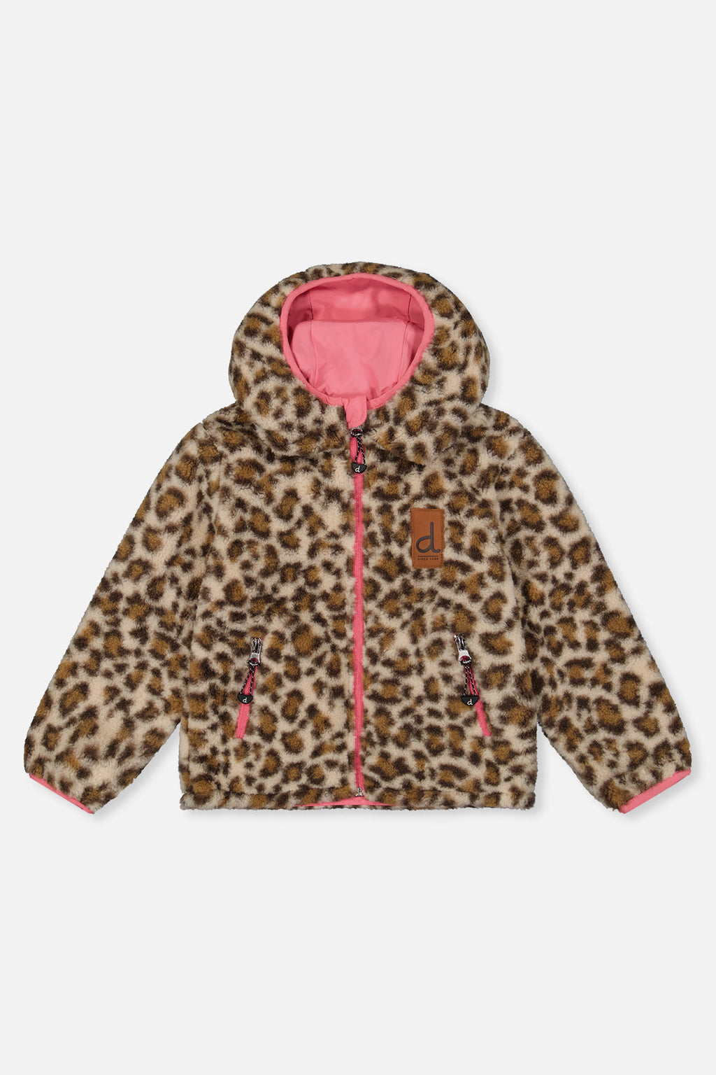 Reversible Mid-Season Jacket Pink And Leopard